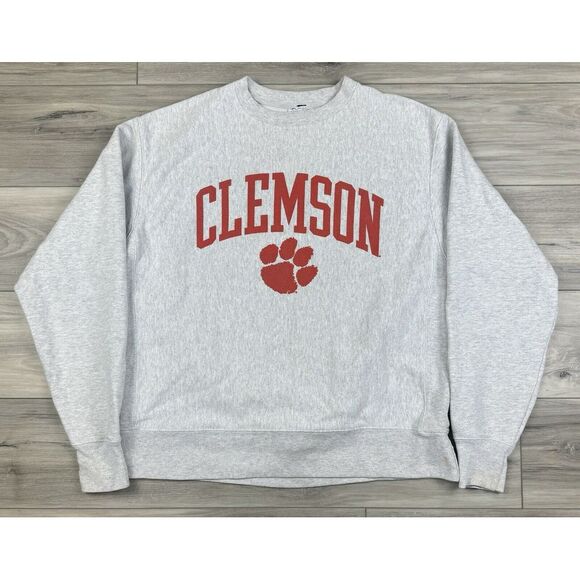 Champion Other - Clemson Tigers Sweatshirt Champion Large Gray‎ Pullover Reverse Weave VTG